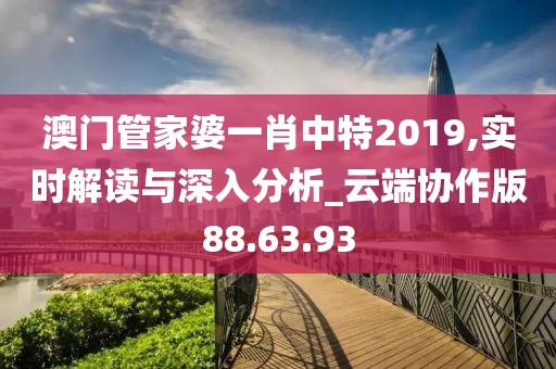 澳门管家婆一肖中特2019,实时解读与深入分析_云端协作版88.63.93