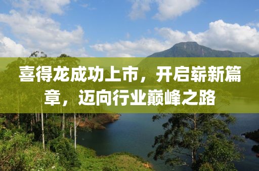 喜得龙成功上市，开启崭新篇章，迈向行业巅峰之路