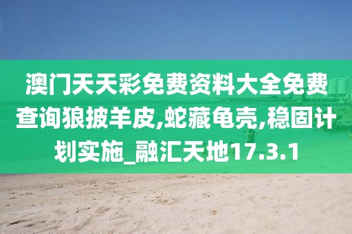 澳门天天彩免费资料大全免费查询狼披羊皮,蛇藏龟壳,稳固计划实施_融汇天地17.3.1