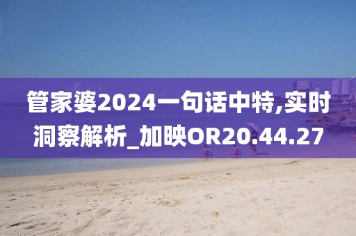 管家婆2024一句话中特,实时洞察解析_加映OR20.44.27