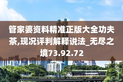 管家婆资料精准正版大全功夫茶,现况评判解释说法_无尽之境73.92.72