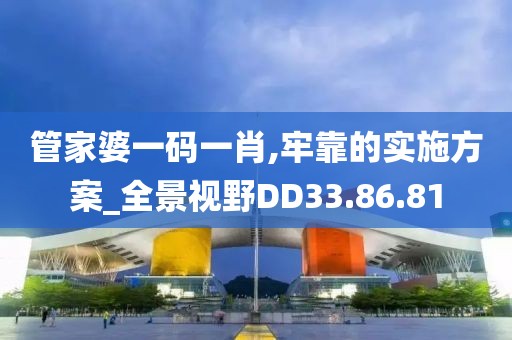 管家婆一码一肖,牢靠的实施方案_全景视野DD33.86.81