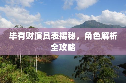 毕有财演员表揭秘，角色解析全攻略