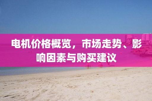 电机价格概览，市场走势、影响因素与购买建议