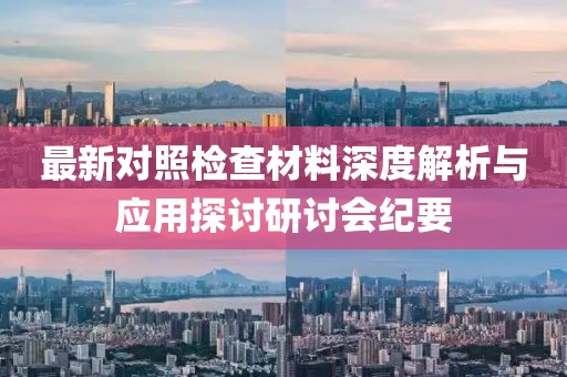 最新对照检查材料深度解析与应用探讨研讨会纪要