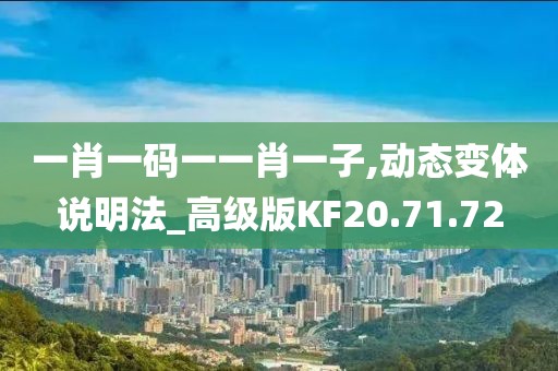 一肖一码一一肖一子,动态变体说明法_高级版KF20.71.72