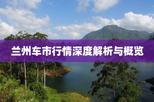 兰州车市行情深度解析与概览