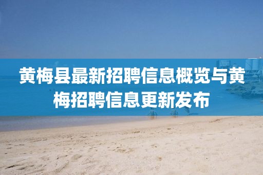 黄梅县最新招聘信息概览与黄梅招聘信息更新发布