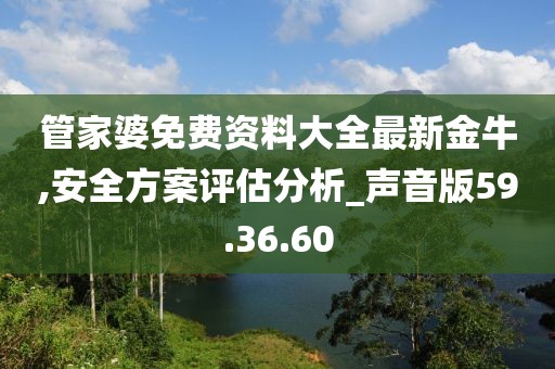 管家婆免费资料大全最新金牛,安全方案评估分析_声音版59.36.60