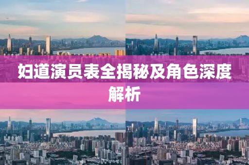 妇道演员表全揭秘及角色深度解析