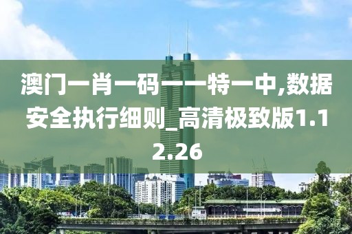 澳门一肖一码一一特一中,数据安全执行细则_高清极致版1.12.26