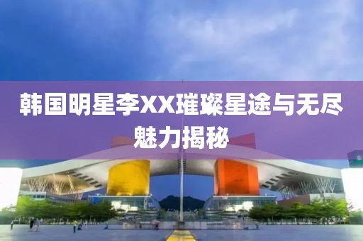 韩国明星李XX璀璨星途与无尽魅力揭秘