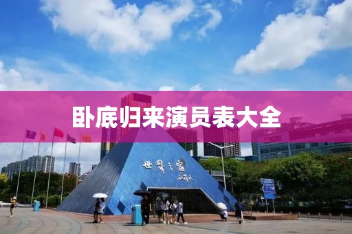 卧底归来演员表大全