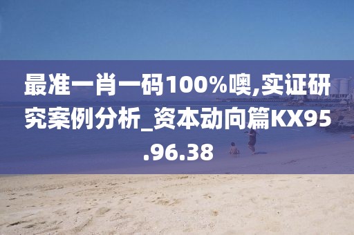 最准一肖一码100%噢,实证研究案例分析_资本动向篇KX95.96.38