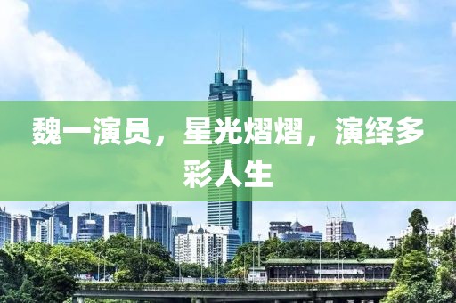 魏一演员，星光熠熠，演绎多彩人生