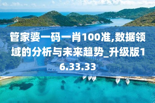 管家婆一码一肖100准,数据领域的分析与未来趋势_升级版16.33.33