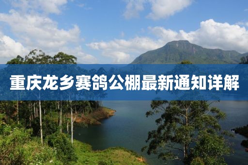 重庆龙乡赛鸽公棚最新通知详解