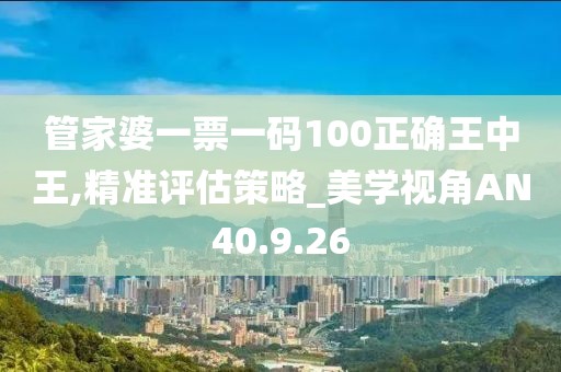 管家婆一票一码100正确王中王,精准评估策略_美学视角AN40.9.26