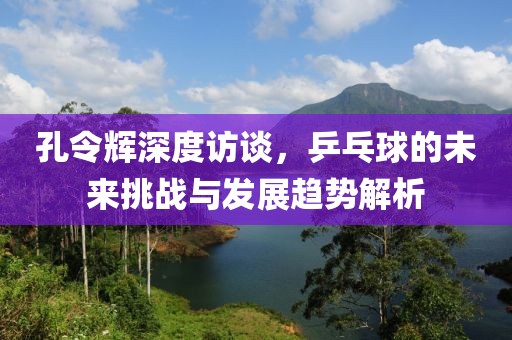 孔令辉深度访谈，乒乓球的未来挑战与发展趋势解析