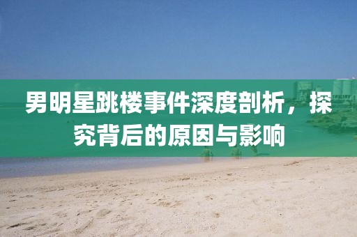 男明星跳楼事件深度剖析，探究背后的原因与影响
