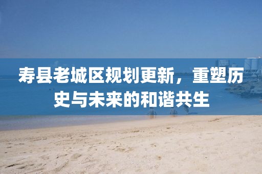 寿县老城区规划更新，重塑历史与未来的和谐共生