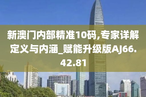 新澳门内部精准10码,专家详解定义与内涵_赋能升级版AJ66.42.81