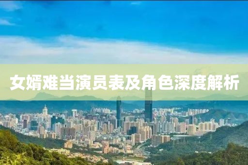 女婿难当演员表及角色深度解析