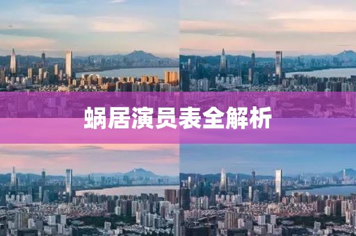 蜗居演员表全解析