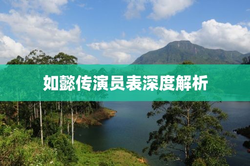 如懿传演员表深度解析