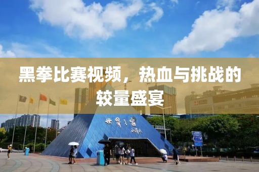 黑拳比赛视频，热血与挑战的较量盛宴