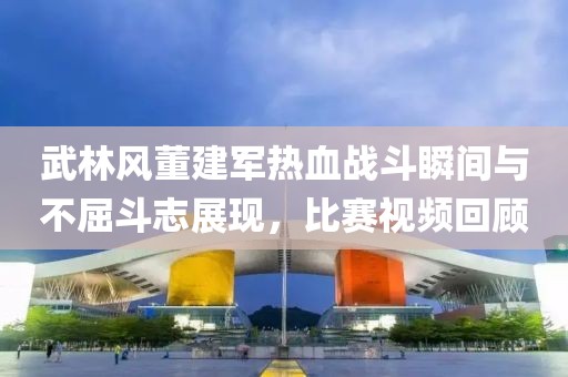 武林风董建军热血战斗瞬间与不屈斗志展现，比赛视频回顾