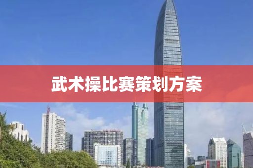 武术操比赛策划方案
