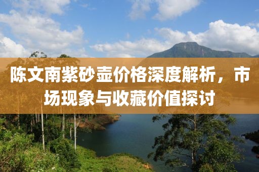 陈文南紫砂壶价格深度解析，市场现象与收藏价值探讨