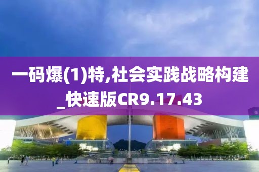 一码爆(1)特,社会实践战略构建_快速版CR9.17.43