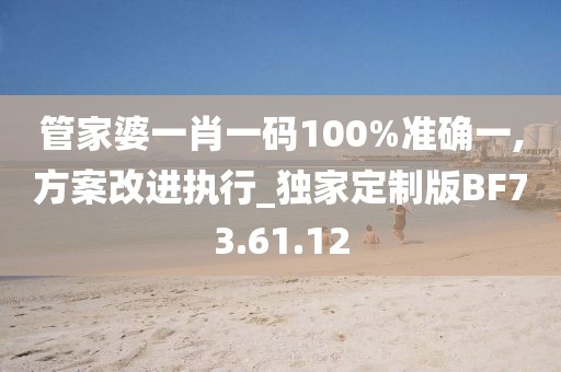 管家婆一肖一码100%准确一,方案改进执行_独家定制版BF73.61.12