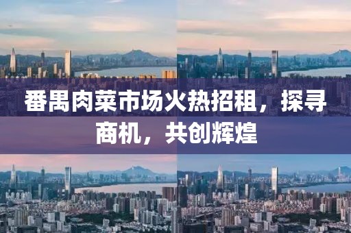 番禺肉菜市场火热招租，探寻商机，共创辉煌