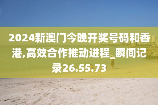 2024新澳门今晚开奖号码和香港,高效合作推动进程_瞬间记录26.55.73