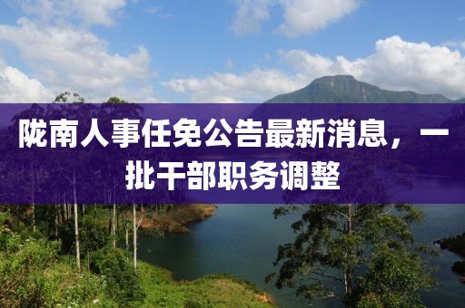 陇南人事任免公告最新消息，一批干部职务调整