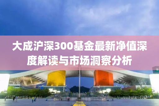 大成沪深300基金最新净值深度解读与市场洞察分析