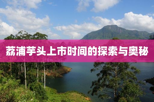 荔浦芋头上市时间的探索与奥秘