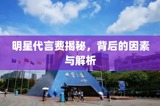 明星代言费揭秘，背后的因素与解析