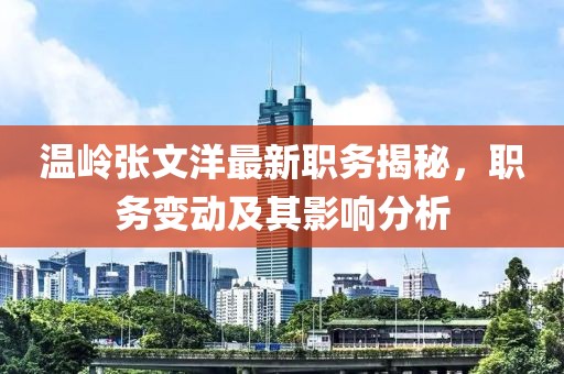 温岭张文洋最新职务揭秘，职务变动及其影响分析