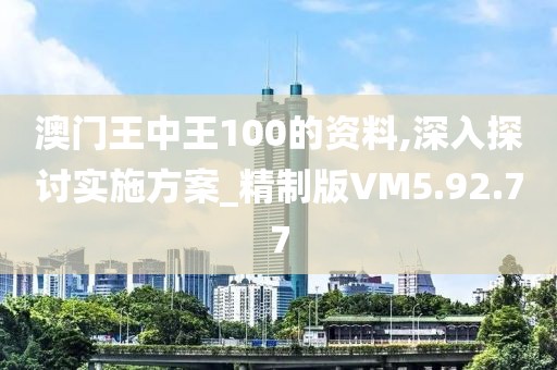 澳门王中王100的资料,深入探讨实施方案_精制版VM5.92.77