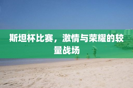 斯坦杯比赛，激情与荣耀的较量战场