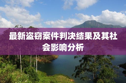 最新盗窃案件判决结果及其社会影响分析