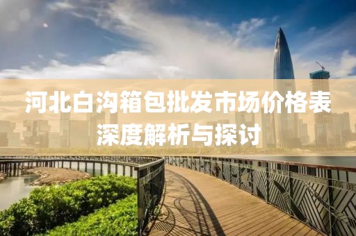 河北白沟箱包批发市场价格表深度解析与探讨