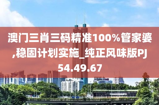 澳门三肖三码精准100%管家婆,稳固计划实施_纯正风味版PJ54.49.67