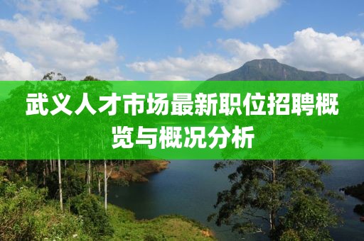 武义人才市场最新职位招聘概览与概况分析