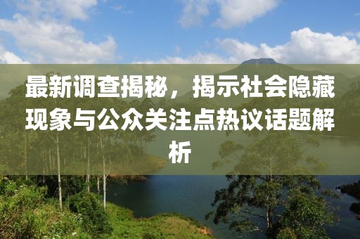 最新调查揭秘，揭示社会隐藏现象与公众关注点热议话题解析