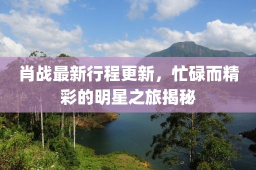 肖战最新行程更新，忙碌而精彩的明星之旅揭秘